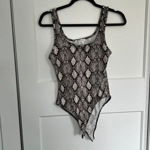 Caution to The Wind Snake Print Sleeveless Body Suit